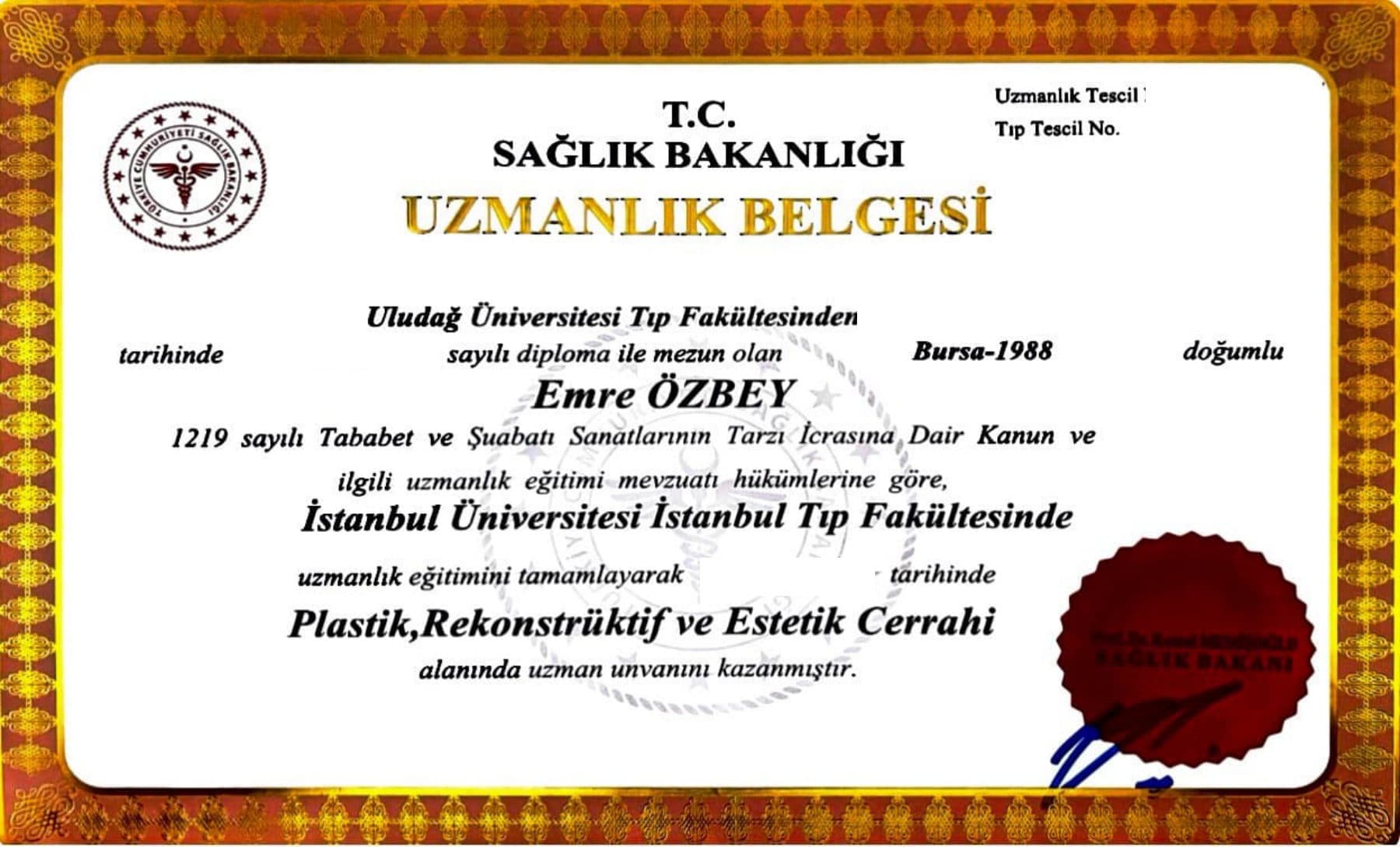 Uzmanlık Belgesi