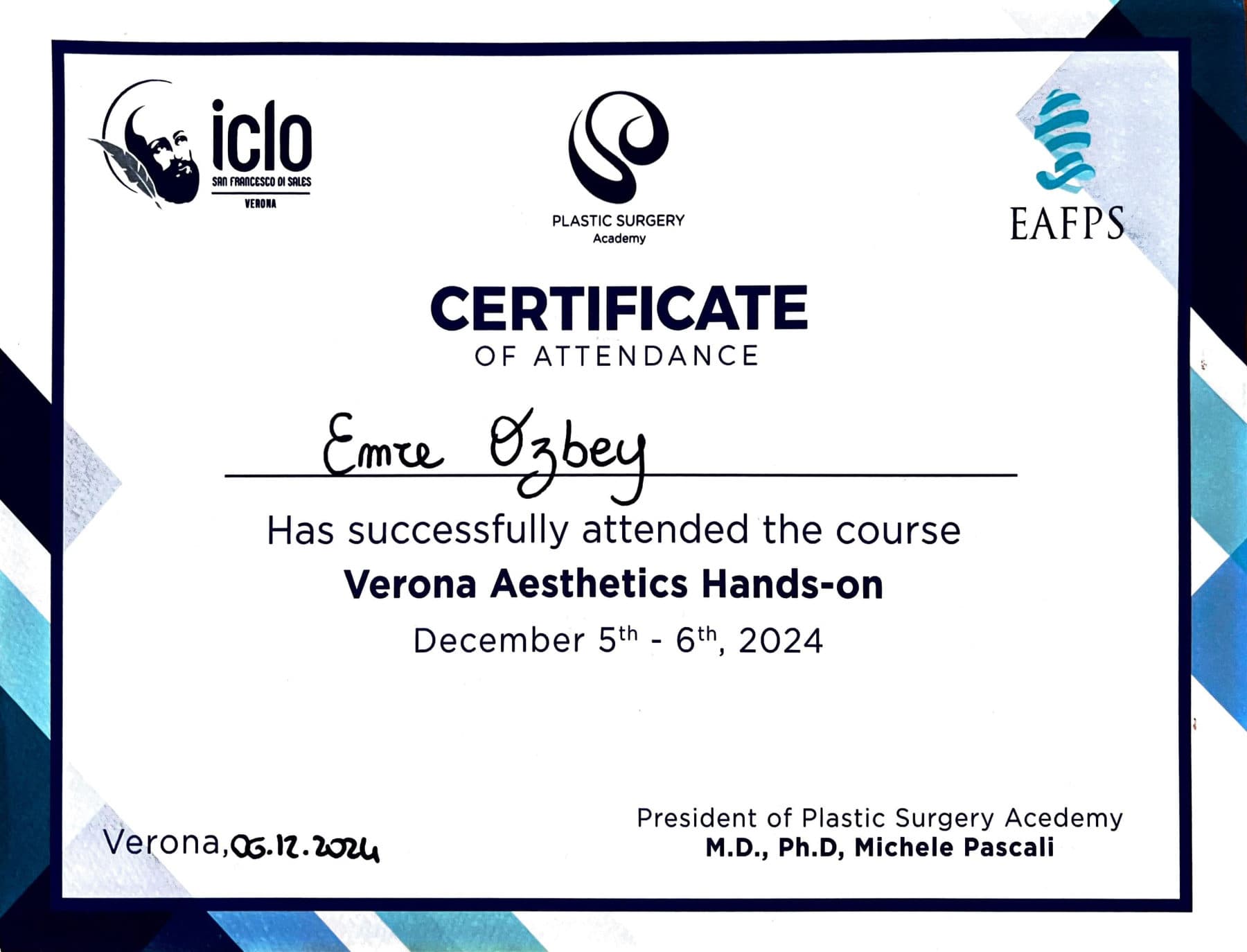 Verona Aesthetics Hands-on